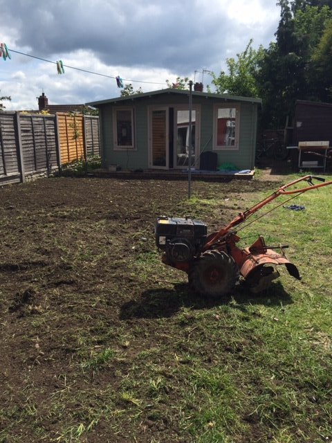 Half way through rotavating